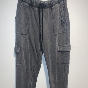 Pink Womens Charcoal Cargo Sweatpants
